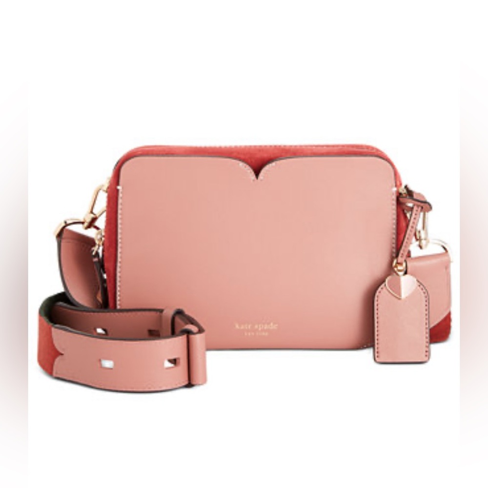 Kate Spade Candid Suede Medium Camera Bag In Tinted Rose
